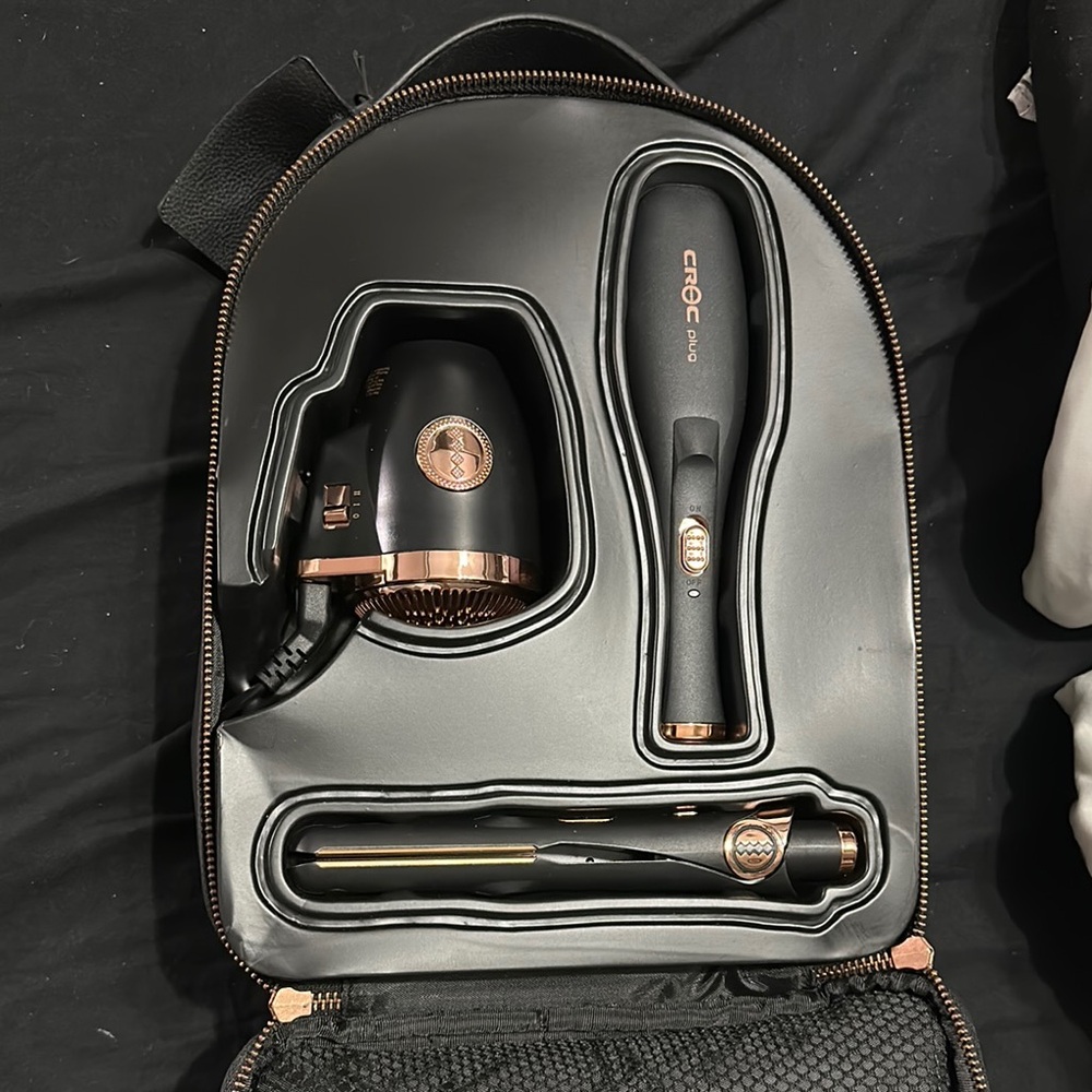 Premium Black and Gold Hair Styling Set